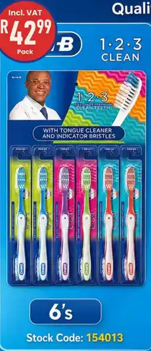 Africa Cash and Carry Oral-B 1·2·3 Clean Toothbrushes offer