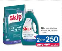 Clicks Skip Auto Washing Powder 3 kg or Liquid 2 Litres offer