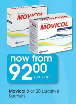 Clicks Movicol 8 or 20 Laxative Sachets offer