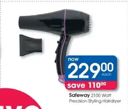 Clicks Safeway 2100 Watt Precision Styling Hairdryer offer