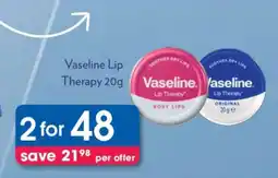 Clicks Vaseline Lip Therapy 20g offer