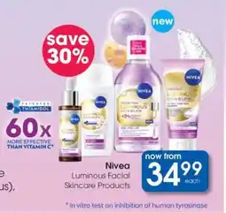 Clicks Nivea Luminous Facial Skincare Products offer