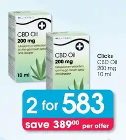 Clicks Clicks CBD Oil 200 mg 10 ml offer
