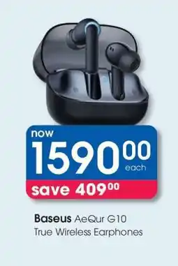Clicks Baseus AeQur G10 True Wireless Earphones offer