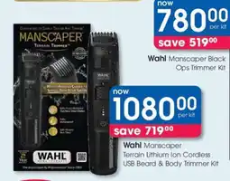 Clicks Wahl Manscaper Terrain Lithium Ion Cordless USB Beard & Body Trimmer Kit offer