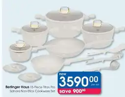 Clicks Berlinger Haus 15-Piece Titan Pro Sahara Non-Stick Cookware Set offer