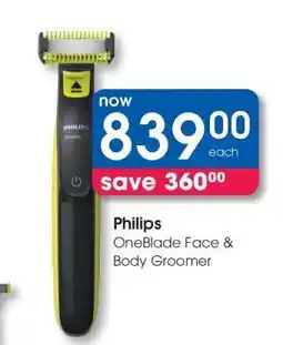 Clicks Philips OneBlade Face & Body Groomer offer