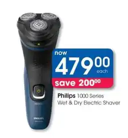 Clicks Philips 1000 Series Wet & Dry Electric Shaver offer