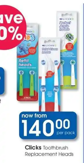 Clicks Clicks Toothbrush Replacement Heads offer