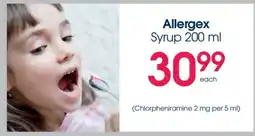Clicks Allergex Syrup 200 ml offer