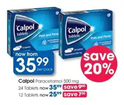 Clicks Calpol Paracetamol 500 mg offer