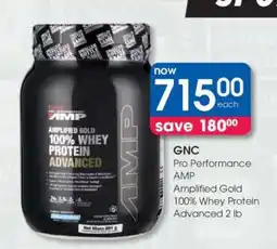 Clicks GNC Pro Performance AMP Amplified Gold 100% Whey Protein Advanced 2 lb offer