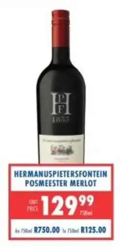 Ultra Liquors Hermanuspietersfontein Posmeester Merlot offer