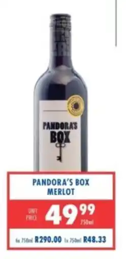 Ultra Liquors Pandora's Box Merlot offer