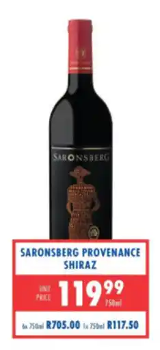 Ultra Liquors Saronsberg Provenance Shiraz offer