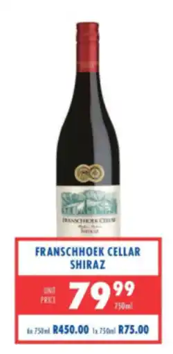 Ultra Liquors Franschhoek Cellar Shiraz offer