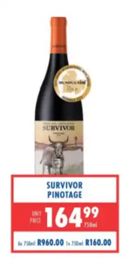 Ultra Liquors Survivor Pinotage offer