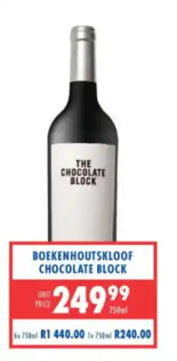Ultra Liquors Boekenhoutskloof Chocolate Block offer