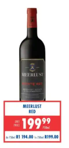 Ultra Liquors Meerlust Red offer