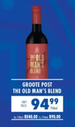 Ultra Liquors Groote post the old man's blend offer