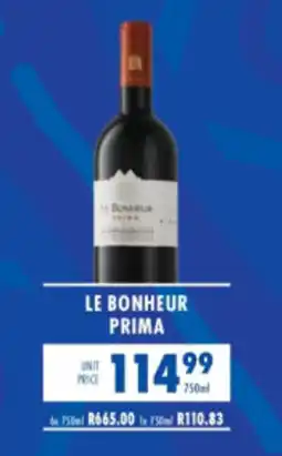 Ultra Liquors Le Bonheur Prima offer