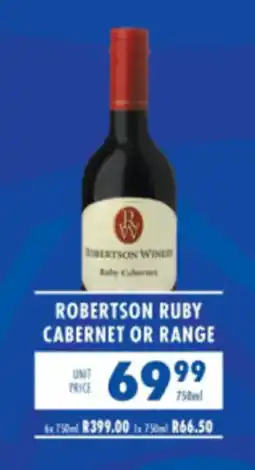 Ultra Liquors Robertson Ruby Cabernet or Range offer