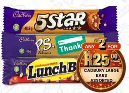 Take 'n Pay Cadbury Large Bars Assorted offer