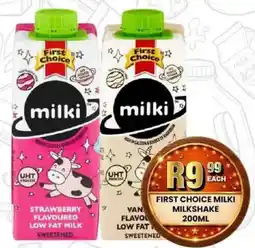 Take 'n Pay First Choice Milki Milkshake offer
