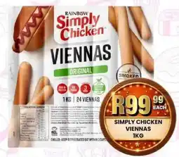 Take 'n Pay Rainbow Simply Chicken Viennas offer
