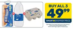 Pick n Pay Blue Ribbon Classic White Sliced Bread, PnP Full Cream or Low Fat Fresh Milk and PnP no name Eggs Large offer