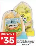 Pick n Pay Kidz bananas or red or yellow apples prepack offer