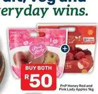 Pick n Pay Pink lady apples and pnp honey red apples offer