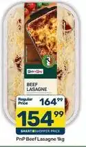 Pick n Pay Beef lasagne offer