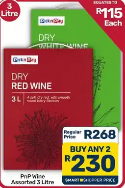 Pick n Pay Hypermarket PnP Wine Assorted 3 Litre offer