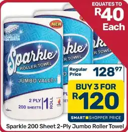 Pick n Pay Hypermarket Sparkle 200 Sheet 2-Ply Jumbo Roller Towel offer