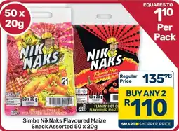 Pick n Pay Hypermarket Simba NikNaks Flavoured Maize Snack Assorted offer