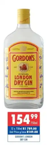 Ultra Liquors GORDON'S LONDON DRY GIN offer