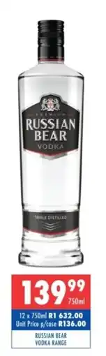 Ultra Liquors Russian Bear Vodka offer
