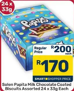 Pick n Pay Hypermarket Solen Papita Milk Chocolate Coated Biscuits Assorted offer
