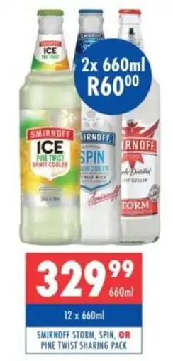 Ultra Liquors Smirnoff Storm, Spin, or Pine Twist Sharing Pack offer