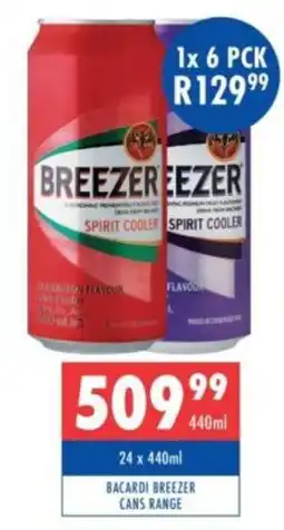 Ultra Liquors Bacardi Breezer Spirit Cooler offer