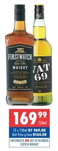 Ultra Liquors Firstwatch or Vat 69 Blended Scotch Whisky offer