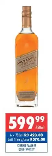 Ultra Liquors Johnnie Walker Gold Whisky offer
