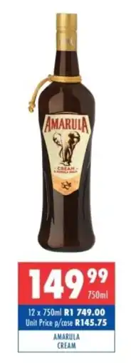 Ultra Liquors Amarula Cream offer