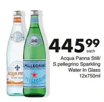 Save Hyper Acqua Panna Still/ S.pellegrino Sparkling Water In Glass offer