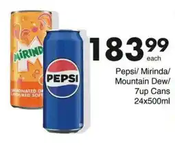 Save Hyper Pepsi/ Mirinda/ Mountain Dew/ 7up Cans offer