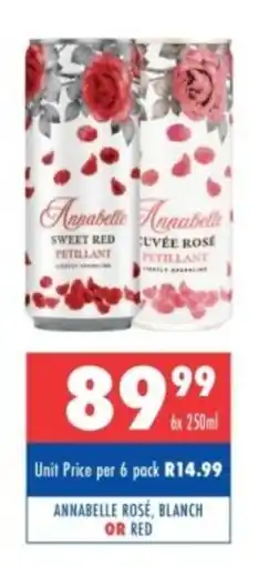 Ultra Liquors Annabelle Rosé, Blanc or Red offer