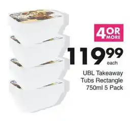 Save Hyper UBL Takeaway Tubs Rectangle offer