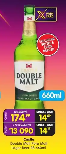 Shoprite Liquor Castle Double Malt Pure Malt Lager Beer offer