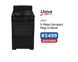 OK Furniture Univa 3-Plate Compact Plug-in Stove offer
